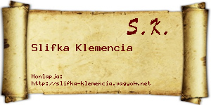 Slifka Klemencia névjegykártya
